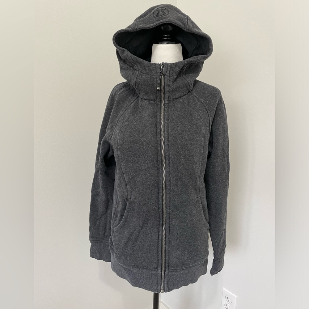 Lululemon Full Zip Grey Scuba Hoodie Sweater - Size 8
